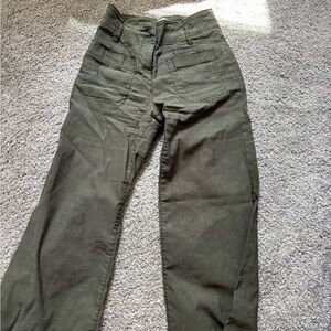Maeve Olive Utility High-Rise Pants